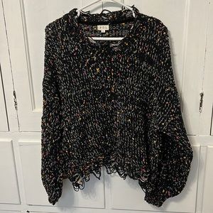 Black knit, polka dot sweater